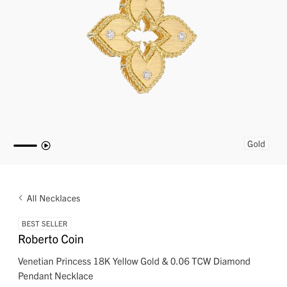 Roberto Coin Gold Quatrefoil Diamond Necklace